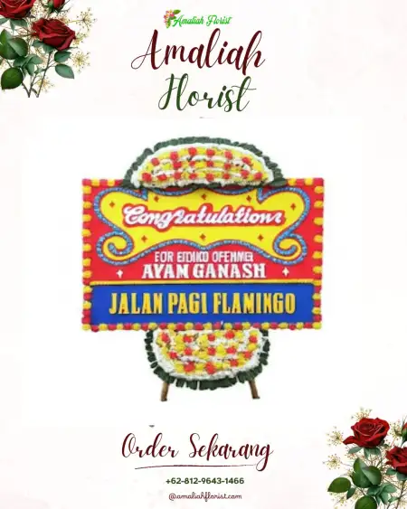 Sewa Papan Bunga Kayu Merah